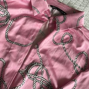 Zara satin blouse with chain prints